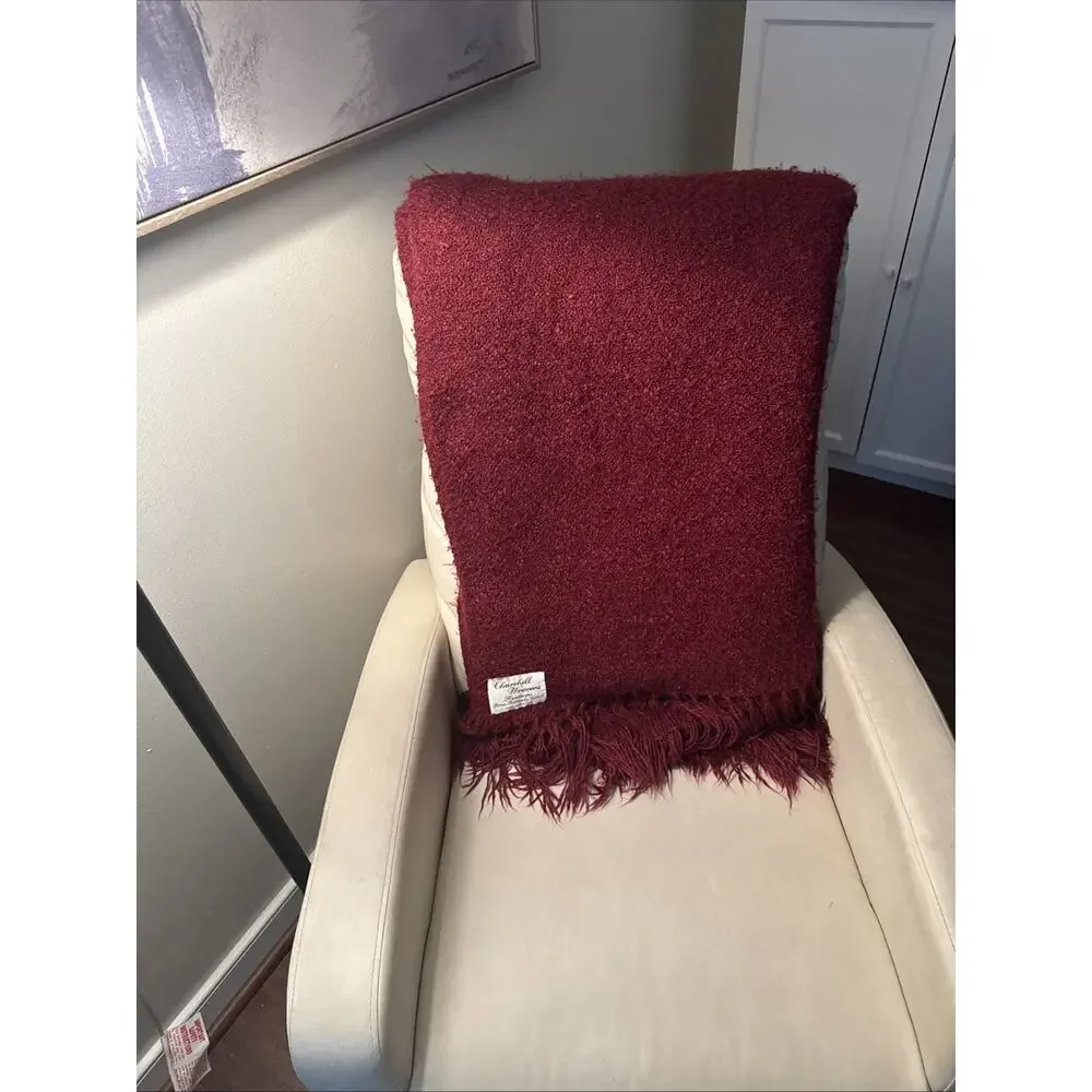 Churchill Weavers Handwoven Blanket‎ Wine/Burgundy 68x46